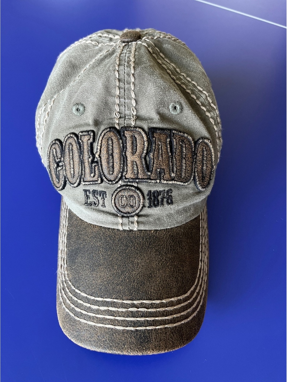 Robin Ruth Colorado Adult Baseball Cap Hat Adjustable Distressed Style Brown